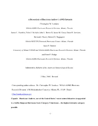 A Re-Analysis of Hurricane Andrew's (1992) Intensity Christopher W