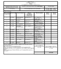 ANNEXURE 5.8 (CHAPTER V , PARA 25) FORM 9 List of Applications For