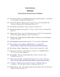 Bibliography Articles, Reviews (General), Essays