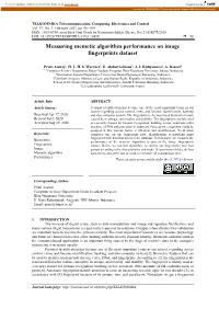 Measuring Memetic Algorithm Performance on Image Fingerprints Dataset