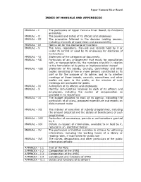 Upper Yamuna River Board INDEX of MANUALS and APPENDICES