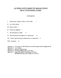 Alternative Dispute Resolution Practitioner's Guide