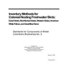 Inventory Methods for Colonial Nesting Freshwater %Irds