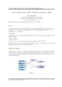 Java V Open Source Gis - Geotools, Geoserver, Udig