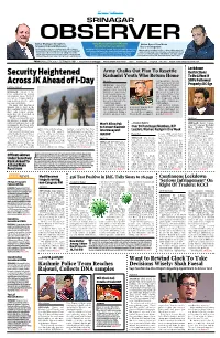 Security Heightened Across JK Ahead of I-Day