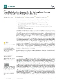 Visual Echolocation Concept for the Colorophone Sensory Substitution Device Using Virtual Reality
