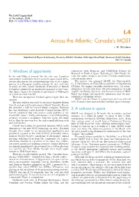 Across the Atlantic: Canada's MOST