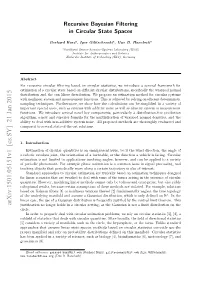 Recursive Bayesian Filtering in Circular State Spaces