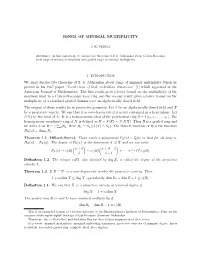RINGS of MINIMAL MULTIPLICITY 1. Introduction We Shall Discuss Two Theorems of S. S. Abhyankar About Rings of Minimal Multiplici