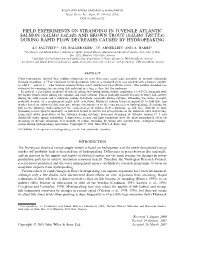 (Salmo Trutta) During Rapid Flow Decreases Caused by Hydropeaking