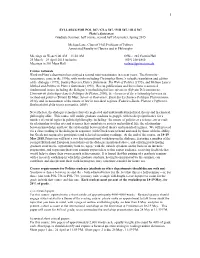 SYLLABUS for POL 507 / CLA 507 / PHI 507 / HLS 507 Plato’S Statesman Graduate Seminar: Half-Course, Second Half of Semester, Spring 2015