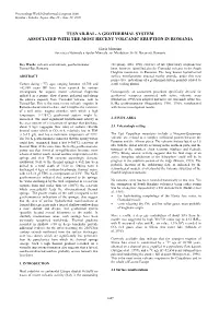 A Geothermal System Associated with the Most Recent Volcanic Eruption in Romania