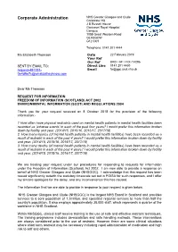 Corporate Administration NHS Greater Glasgow and Clyde Corporate HQ J B Russell House Gartnavel Royal Hospital Campus 1055 Great Western Road GLASGOW G12 0XH