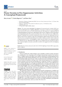 Drone Swarms in Fire Suppression Activities: a Conceptual Framework