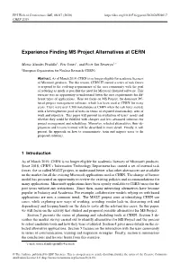 Experience Finding MS Project Alternatives at CERN