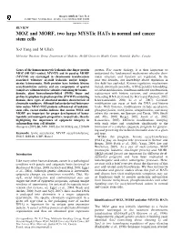 MOZ and MORF, Two Large Mystic Hats in Normal and Cancer Stem Cells