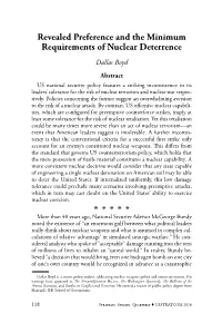 Revealed Preference and the Minimum Requirements of Nuclear Deterrence