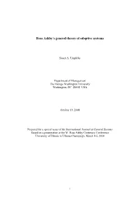 Ross Ashby's General Theory of Adaptive Systems