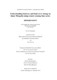 Understanding Land Use and Land Cover Change in Inner Mongolia Using Remote Sensing Time Series