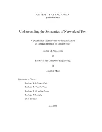Understanding the Semantics of Networked Text
