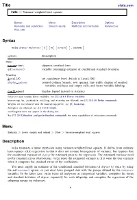 Variance-Weighted Least-Squares Regression by Using Vwls, We Get the Same Results for the Coefﬁcient Estimates but Very Different Standard Errors