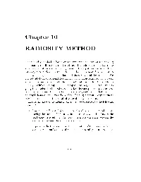 Chapter 10 RADIOSITY METHOD