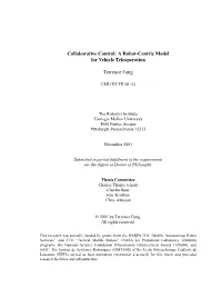 Collaborative Control: a Robot-Centric Model for Vehicle Teleoperation