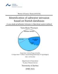 Identification of Saltwater Intrusion Based on Danish Databases a Case-Study of Saltwater Intrusion in Djursland, Eastern Jutland