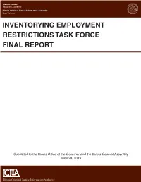 Inventorying Employment Restrictions Task Force Final Report