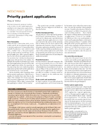 Priority Patent Applications Philip M