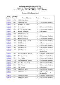 Replies to Initial Written Questions Raised by Finance Committee Members in Examining the Estimates of Expenditure 2020-21 Home