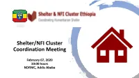 Shelter/NFI Cluster Coordination Meeting