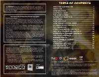 Table of Contents WARNING Before Playing This Game, Read the Xbox 360® Console and Xbox 360 Controller