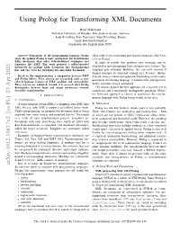 Using Prolog for Transforming XML Documents