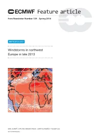 Windstorms in Northwest Europe in Late 2013