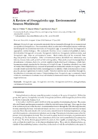 A Review of Strongyloides Spp. Environmental Sources Worldwide