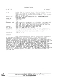 Autism--Why the Increased Rates? a One-Year Update. Hearings