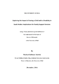 Exploring the Impact of Having a Child with a Disability in Saudi Arabia