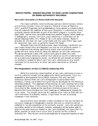 Issues Related to Non-Latin Characters in Name Authority Records