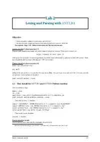 Lexing and Parsing with ANTLR4
