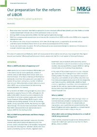 Our Preparation for the Reform of LIBOR Some Frequently Asked Questions
