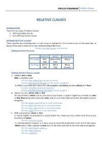 Relative Clauses