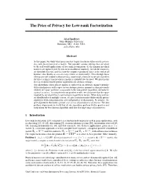 The Price of Privacy for Low-Rank Factorization