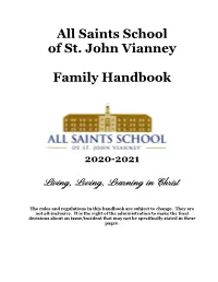 All Saints Family Handbook 2020
