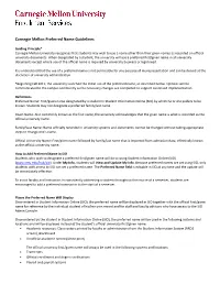 Carnegie Mellon Preferred Name Guidelines