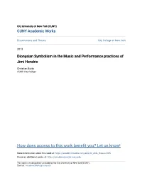 Dionysian Symbolism in the Music and Performance Practices of Jimi Hendrix