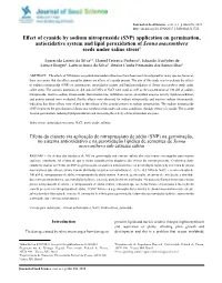 Effect of Cyanide by Sodium Nitroprusside (SNP)