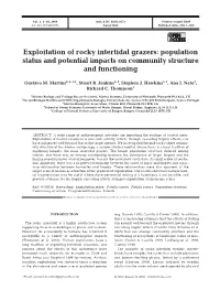 Exploitation of Rocky Intertidal Grazers: Population Status and Potential Impacts on Community Structure and Functioning