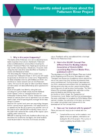 Frequently Asked Questions About the Patterson River Project