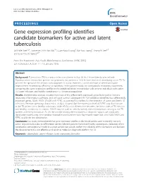 Gene Expression Profiling Identifies Candidate Biomarkers for Active And